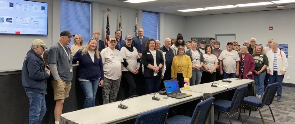 Members of staff, board, volunteers with the Mayor and the Board of Supervisors