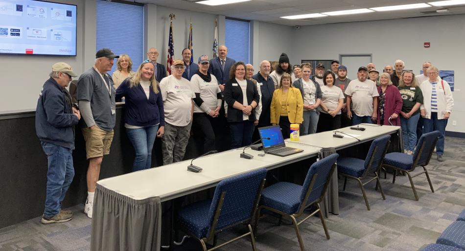 Members of staff, board, volunteers with the Mayor and the Board of Supervisors