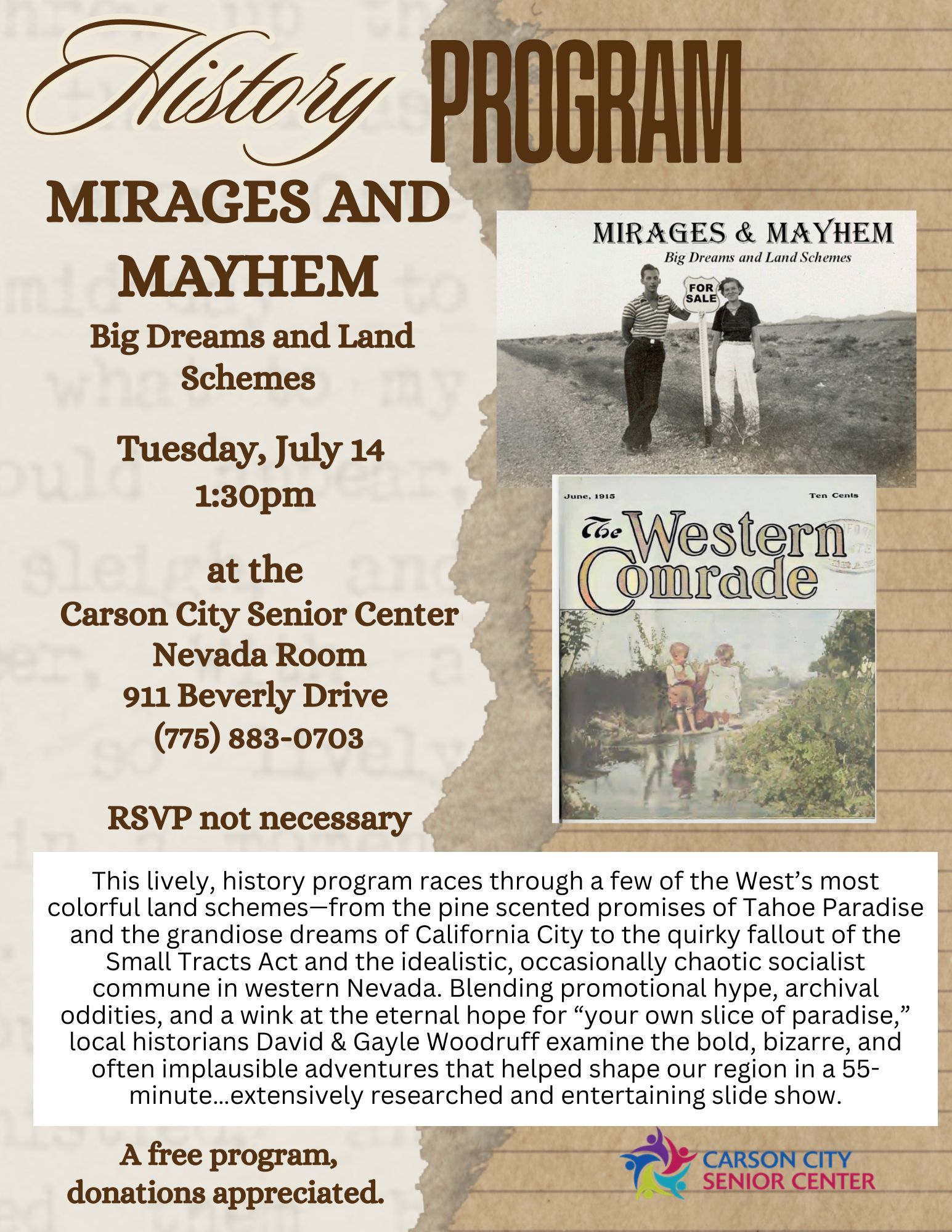 History Program: Mirages and Mayhem: Big Dreams and Land Schemes