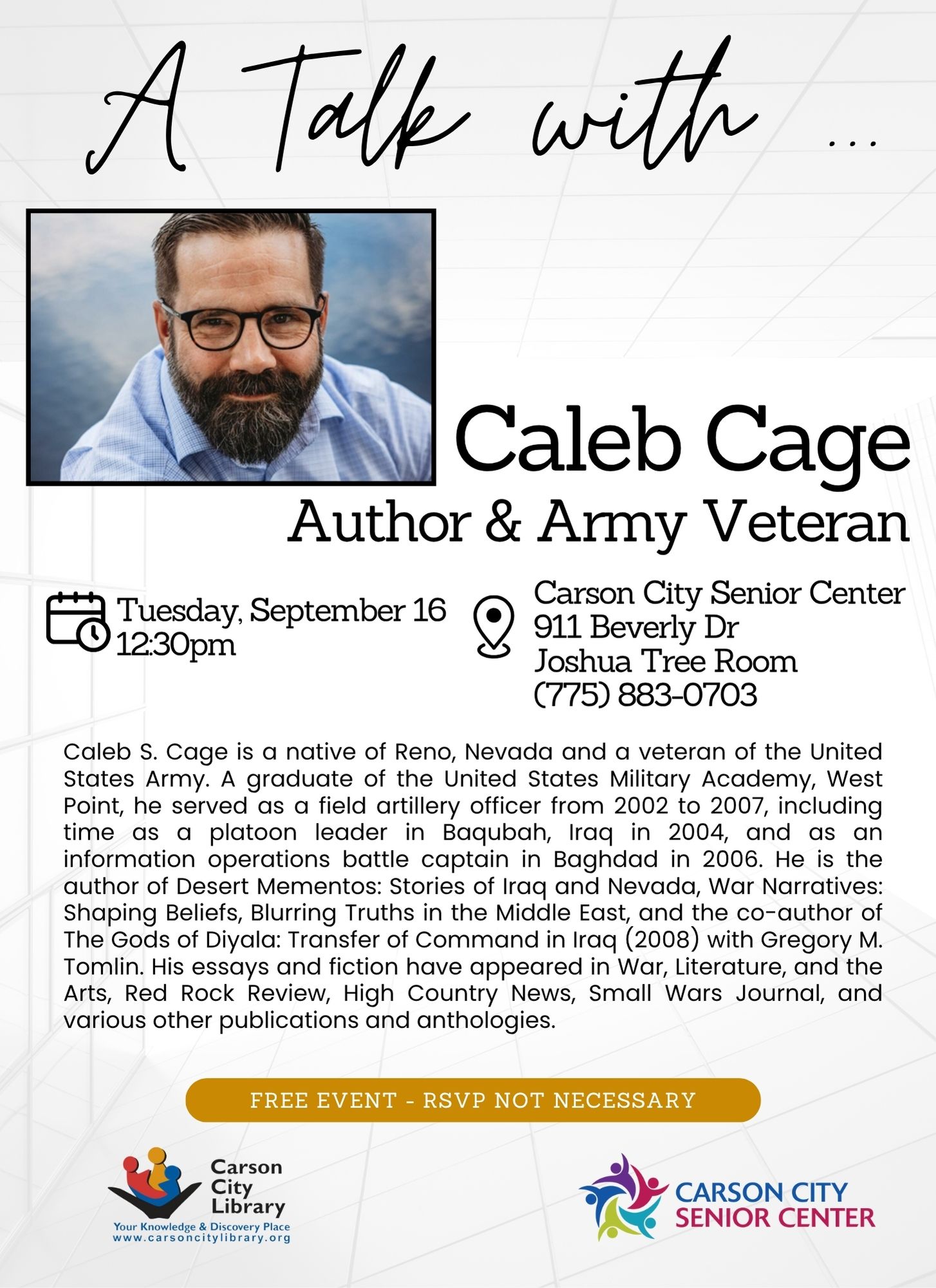 A Talk with Caleb Cage, Author & Army Veteran