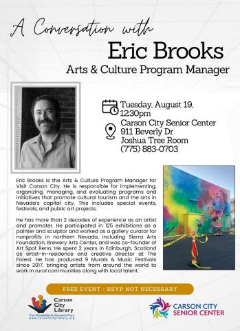 A Conversation with Eric Brooks, Arts & Culture Program Manager for Visit Carson City 