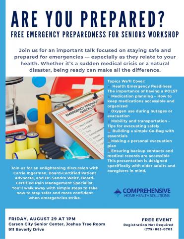 Emergency Preparedness for Seniors Workshop